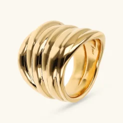 Anello a Fascia Graduato Texture Rigata