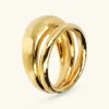 Anello a Fascia Martellato Design Doppio