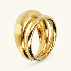 Anello a Fascia Martellato Design Doppio