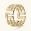 Anello a Fascia Martellato con Greca Traforata
