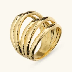 Anello a Fascia Multifilo Martellato