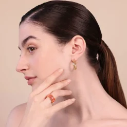 Anello a Fascia Smaltato con Greca