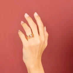 Anello a Fascia Smaltato e Traforato