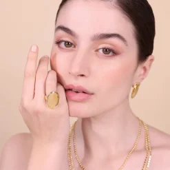 Anello Chevalier Martellato Forma Ovale
