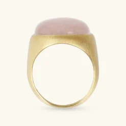 Anello Chevalier Satinato con Pietra Naturale Quarzo