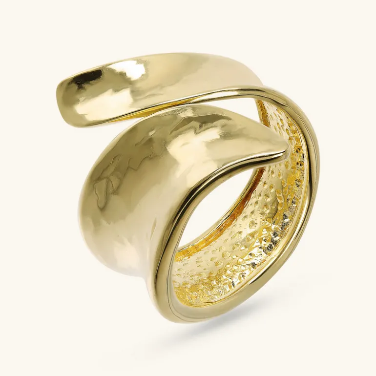 Anello Contrarié Aperto Martellato