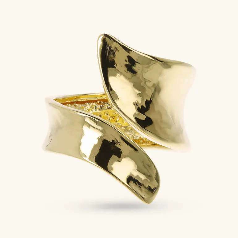Anello Contrarié Aperto Martellato