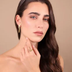 Anello Contrarié Onda con Pavé di Cubic Zirconia