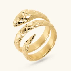 Anello Contrarié Serpente Martellato