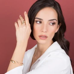 Anello Contrarié Serpente Martellato
