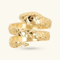 Anello Contrarié Serpente Martellato