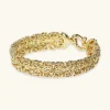 Bracciale a Fascia Doppia Catena Bizantina