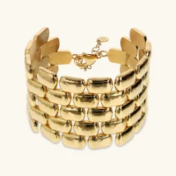 Bracciale a Fascia Maxi Maglia Pantera Martellata