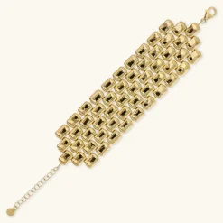 Bracciale a Fascia Maxi Maglia Pantera Martellata