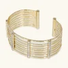 Bracciale a Fascia Rigido Martellato con Cubic Zirconia