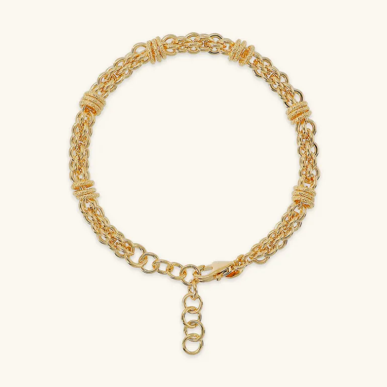 Bracciale Catena a Intreccio con Rondelle
