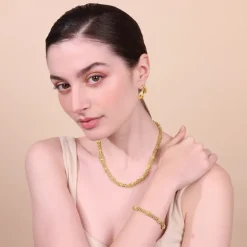 Bracciale Catena a Intreccio con Rondelle