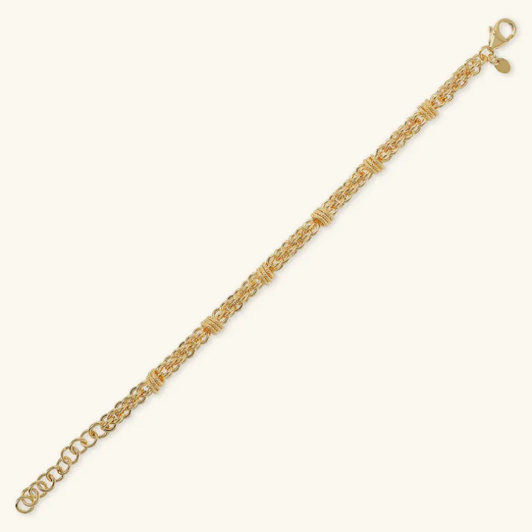 Bracciale Catena a Intreccio con Rondelle