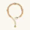 Bracciale Catena Bizantina con Rondelle in Pavé di Cubic Zirconia