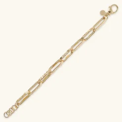 Bracciale Catena Forzatina Paperclip Martellata