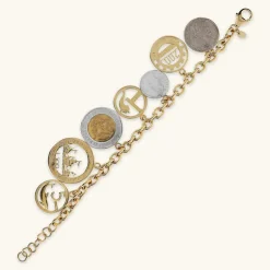 Bracciale Catena Rolo con Charms Monete