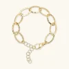 Bracciale Catena Sottile Ovale Allungata Martellata