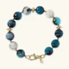 Bracciale con Pietra Naturale Agata Colorata ed Elementi Golden