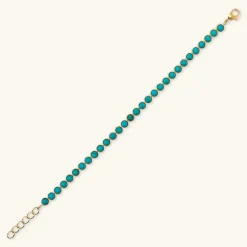 Bracciale con Pietra Naturale Turchese Tonda