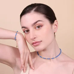 Bracciale con Sfere Golden e Pietra Naturale Quarzite