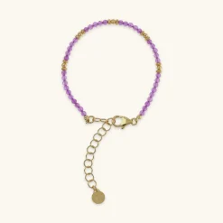 Bracciale con Sfere Golden e Pietra Naturale Quarzite