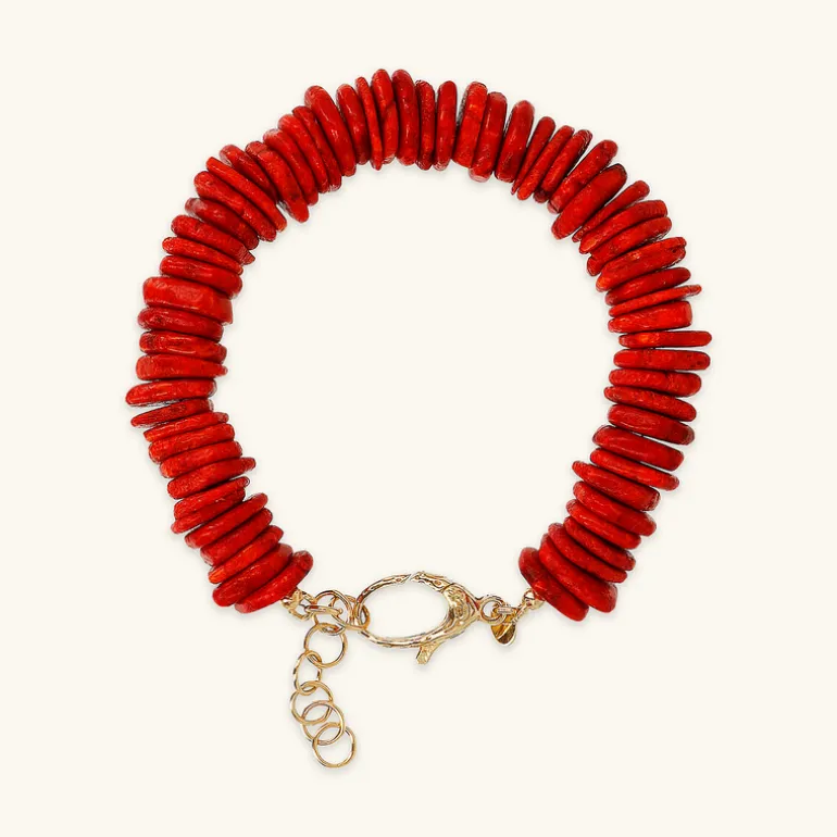 Bracciale in Argento 925 Placcato Oro Giallo 18kt con Rondelle in Pietra Naturale