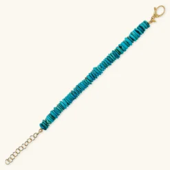 Bracciale in Argento 925 Placcato Oro Giallo 18kt con Rondelle in Pietra Naturale