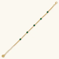 Bracciale in Argento 925 Placcato Oro Giallo 18kt con Piccole Sfere e Punti Luce in Cubic Zirconia