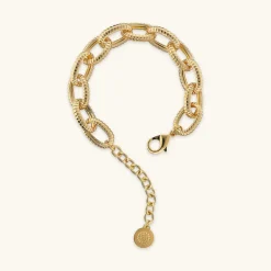 Bracciale Maglie Ovali Texture Rigata