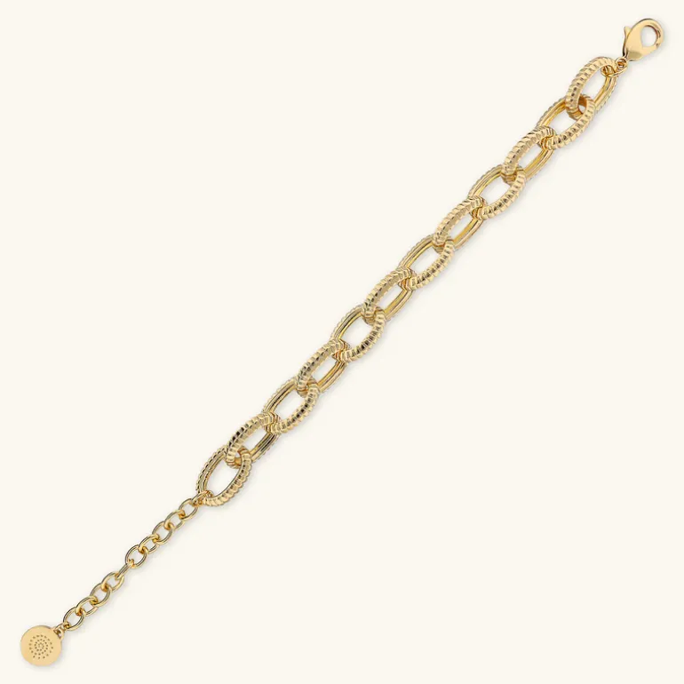 Bracciale Maglie Ovali Texture Rigata