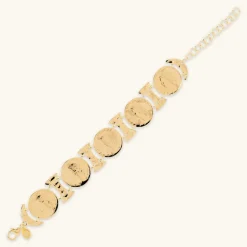 Bracciale Martellato con Monete ed Elementi a Clessidra
