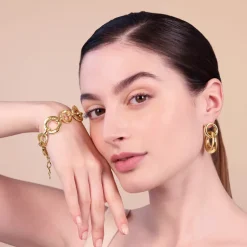 Bracciale Martellato con Maglia ad Anelli Graduati