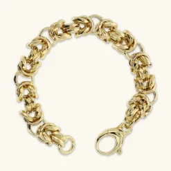Bracciale Maxi Catena Bizantina Martellata
