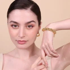 Bracciale Maxi Catena Bizantina Martellata