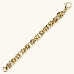 Bracciale Maxi Catena Bizantina Martellata