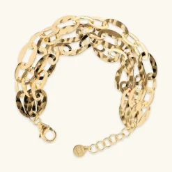 Bracciale Multifilo Catena Ovale Martellata