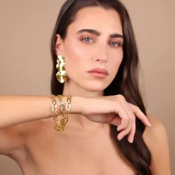 Bracciale Multifilo Catena Ovale Martellata