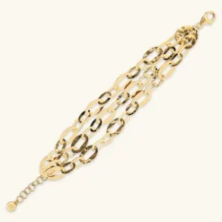 Bracciale Multifilo Catena Ovale Martellata