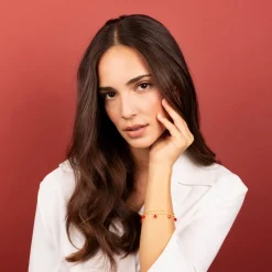 Bracciale Multifilo in Argento 925 Placcato Oro Giallo 18kt con Ciondoli in Pietra Naturale