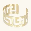 Bracciale Rigido Martellato con Greca Traforata