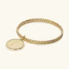 Bracciale Rigido Multifilo con Ciondolo Moneta Originale