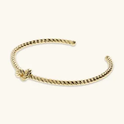 Bracciale Rigido Texture Corda con Nodo
