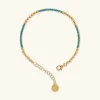 Bracciale Tennis Misto in Argento 925 Placcato Oro Giallo 18kt con Piccole Sfere e Cubic Zirconia