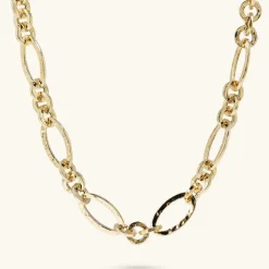 Collana Catena Figaro con Maglia Rolo e Ovale