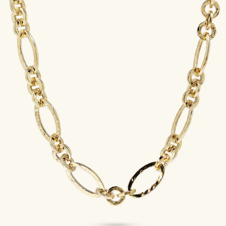 Collana Catena Figaro con Maglia Rolo e Ovale